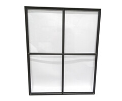 Stalen raam 750x950mm zwart gepoedercoat enkel glas vast raam