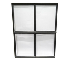 Stalen raam 750x950mm openklapbaar met enkel glas zwart gecoat