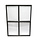 Stalen raam 750x950mm openklapbaar met enkel glas zwart gecoat