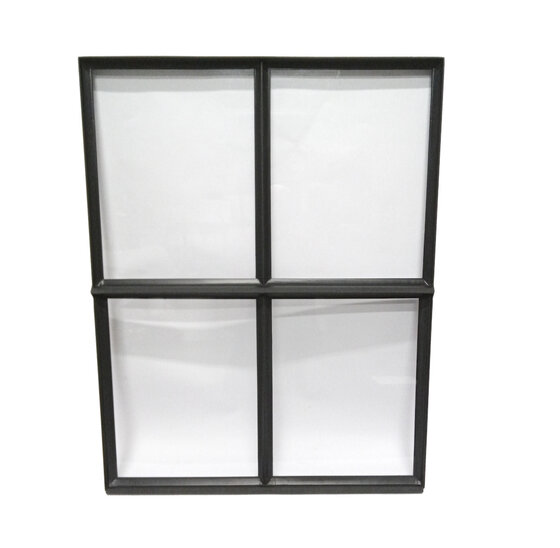 Stalen raam 750x950mm openklapbaar met enkel glas zwart gecoat