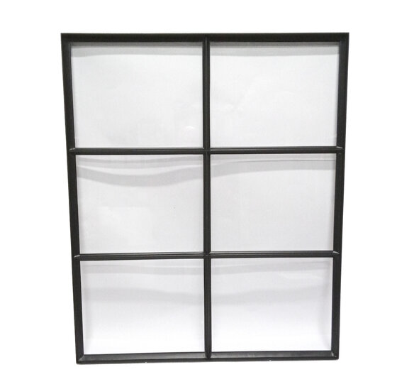 Stalen raam 980x820mm zwart vast met enkelbeglazing 6 vakken