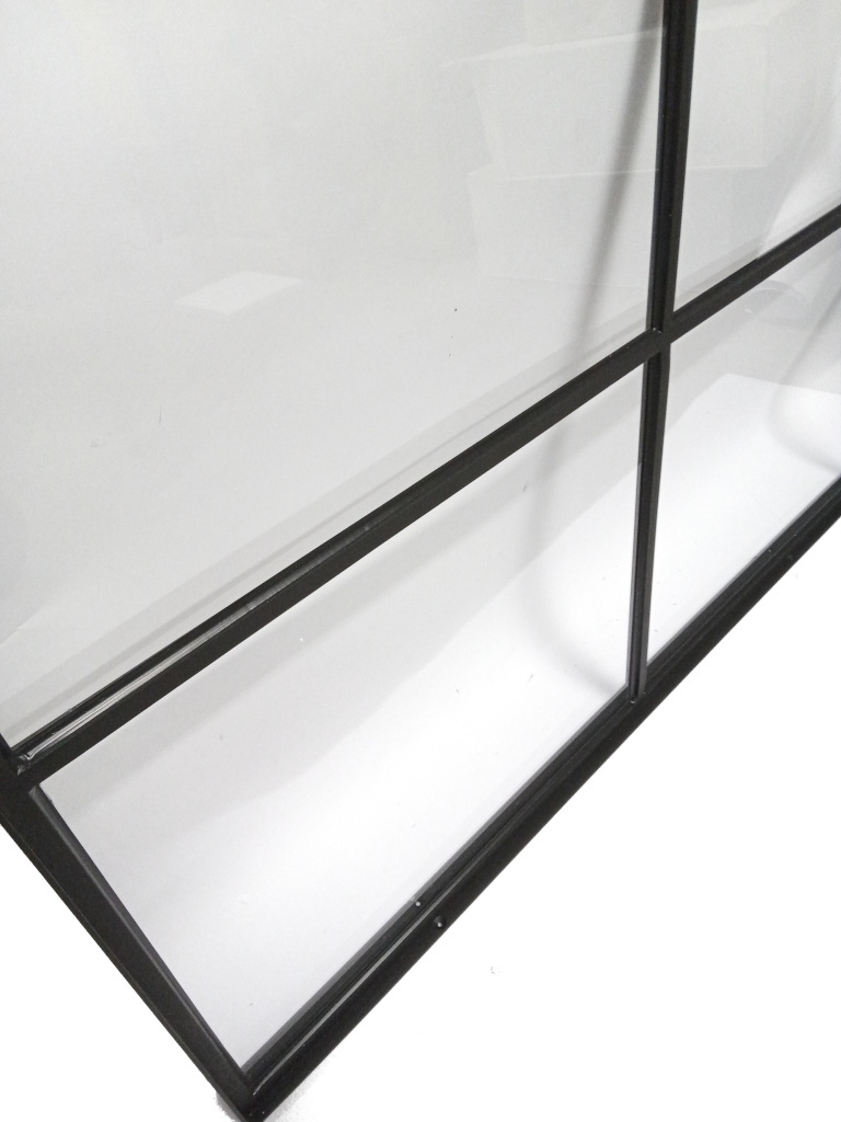 Vast stalen raam 1000x1200mm zwart met enkelvoudig glas