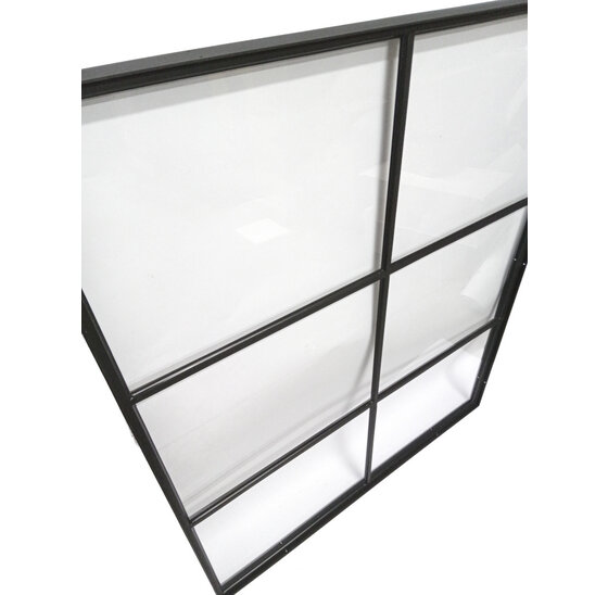 Vast stalen raam 1000x1200mm zwart met enkelvoudig glas