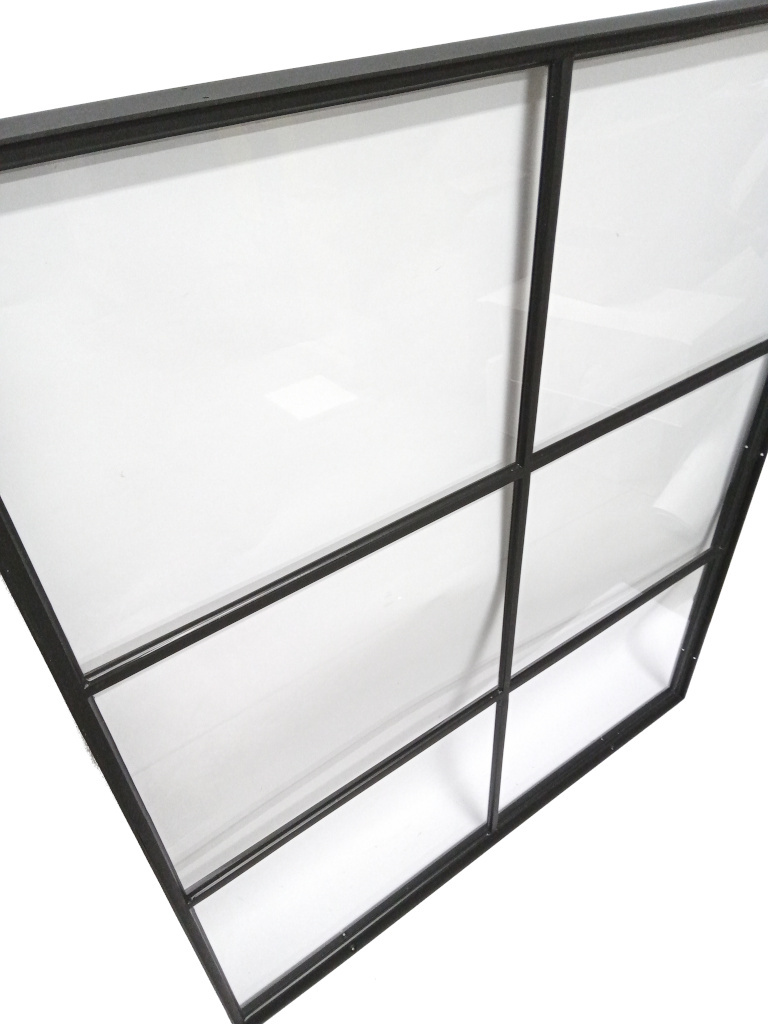 Vast stalen raam 1000x1200mm zwart met enkelvoudig glas