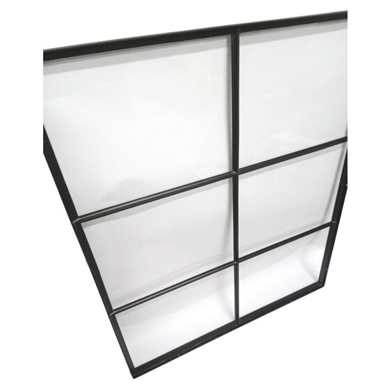 Vast stalen raam 1000x1200mm zwart met enkelvoudig glas