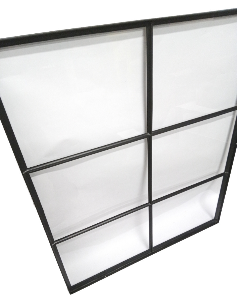 Vast stalen raam 1000x1200mm zwart met enkelvoudig glas