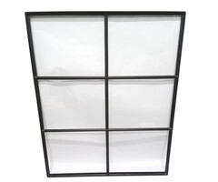 Vast stalen raam 1000x1200mm zwart met enkelvoudig glas