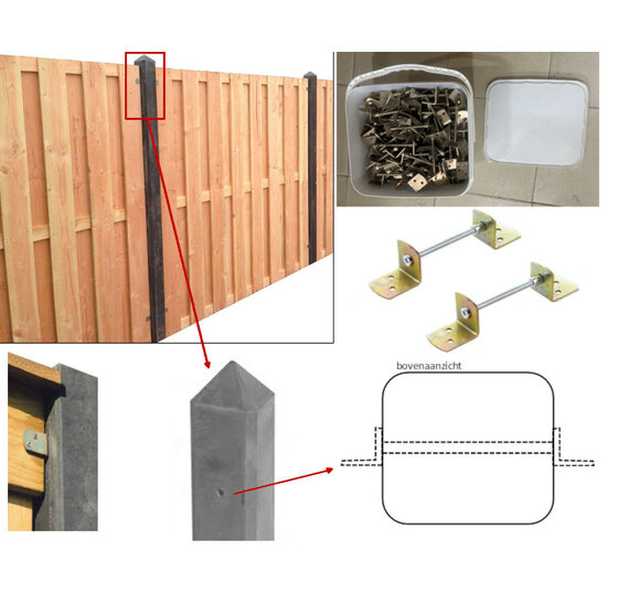 Uni Bevestigingsbeslag met patentbouten Geel Verzinkt [100mm] - 150 sets