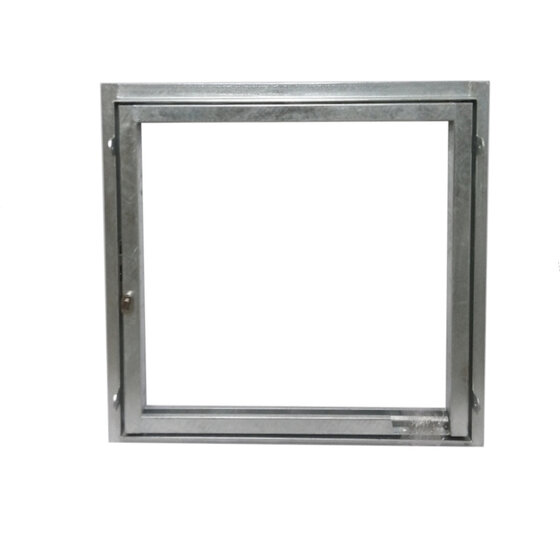 Vuurverzinkt stalraam 100x100cm met RVS beslag, links draaiend