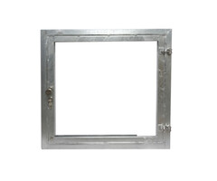 Stalraam 100x100 cm rechts vuurverzinkt met RVS beslag - 28 mm planken