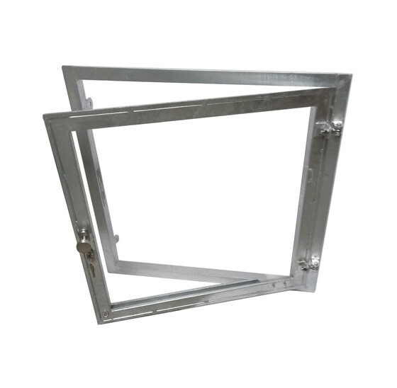 Stalraam 100x100cm rechts vuurverzinkt met RVS beslag voor 28mm planken
