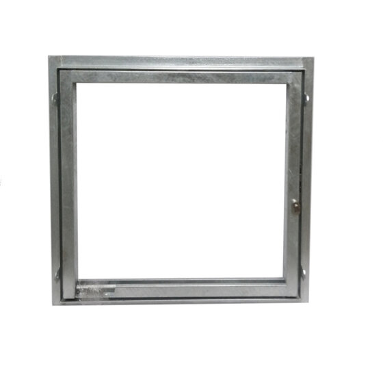 Stalraam 100x100cm rechts vuurverzinkt met RVS beslag voor 28mm planken