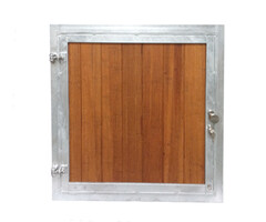 Stalraam 100x100cm Links Model Vuurverzinkt met bamboe