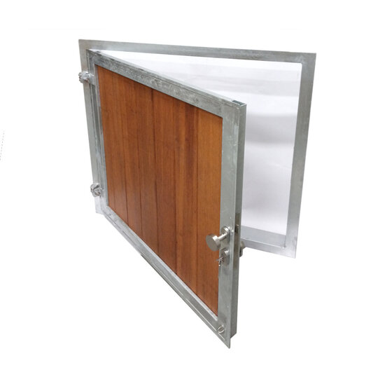 Stalraam Links Model 100x100cm Vuurverzinkt met bamboe