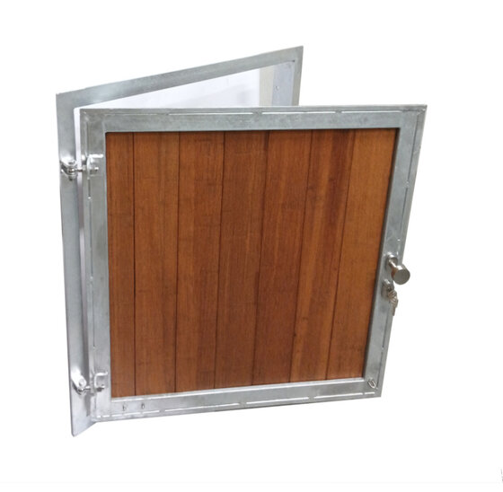 Stalraam Links Model 100x100cm Vuurverzinkt met bamboe