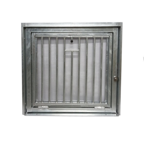 Stalraam 100x100 cm kantelbaar met ronde roosters vuurverzinkt