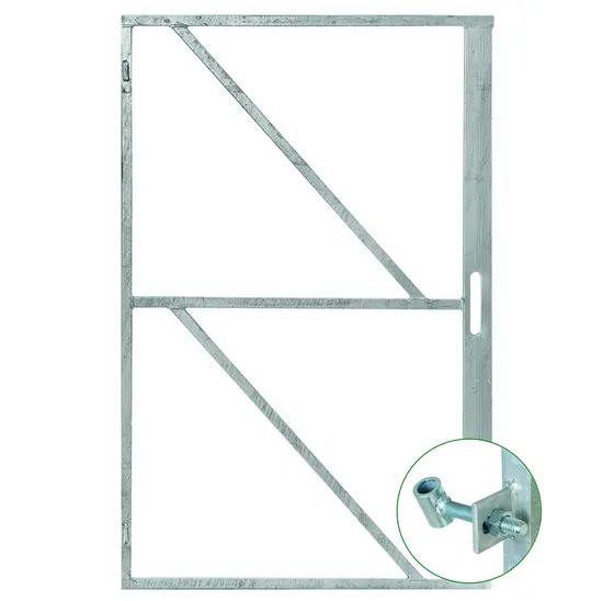 Poortframe 200x100 cm met geïntegreerde slotkast en 2 stelscharnieren
