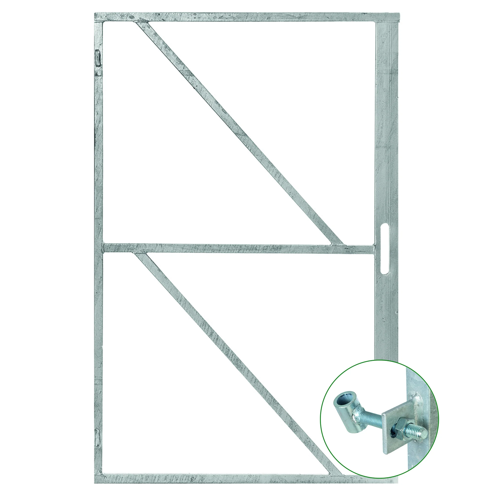 Poortframe 200x100 cm met geïntegreerde slotkast en 2 stelscharnieren
