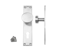 Hermic Schild 210x40x5mm met vaste knop Ø50x11mm / hoogte: 55mm - PC maat: 72mm - RVS