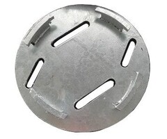 Adapterplaat voor boormachine: Ø200x9,5mm - vuurverzinkt - koppeling zelf te monteren