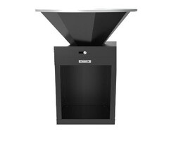 BBQ - Ø85x100cm (incl. vlak rooster, verhoogde ring, handgrepen) - koolstofstaal - zwart