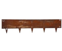 Borderrand cortenstaal 106x24 cm met grondpennen 1,5 mm dik