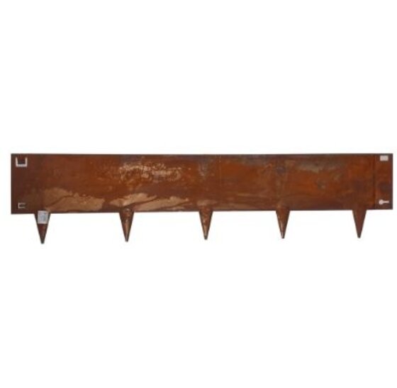 Borderrand cortenstaal 106x24 cm met grondpennen 1,5 mm dik