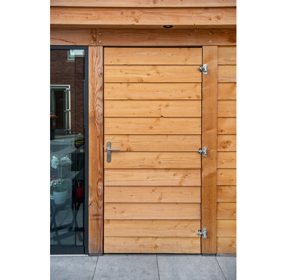 Poortframe 200x100cm metaal zwart met slotkast en 2 stelscharnieren