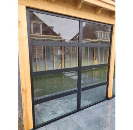 Glaswand Zwart Aluminium 2240x1785mm