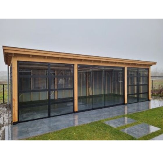 Glaswand Zwart Aluminium 2240x3285mm