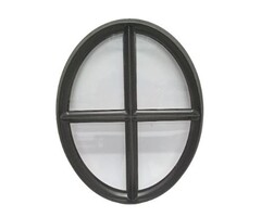 Ossenoograam staal 510x640mm vast - zwart gecoat, dubbel glas