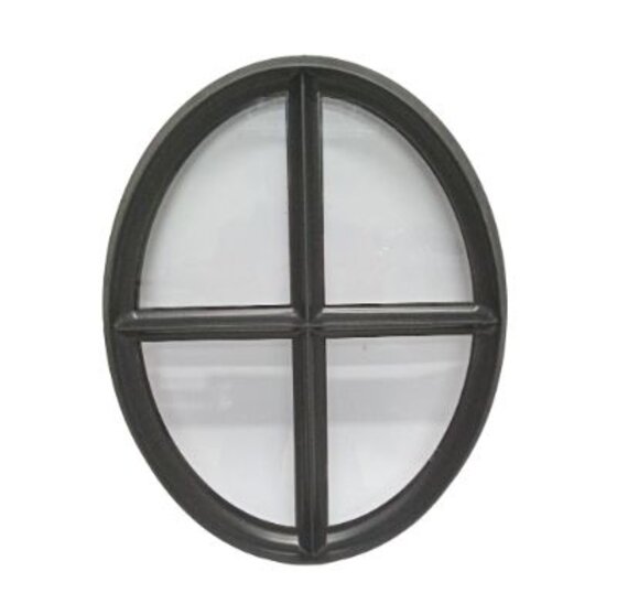 Ossenoograam staal 510x640mm vast - zwart gecoat, dubbel glas