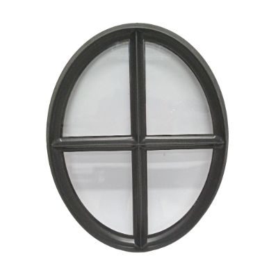 Ossenoograam staal 510x640mm vast - zwart gecoat, dubbel glas