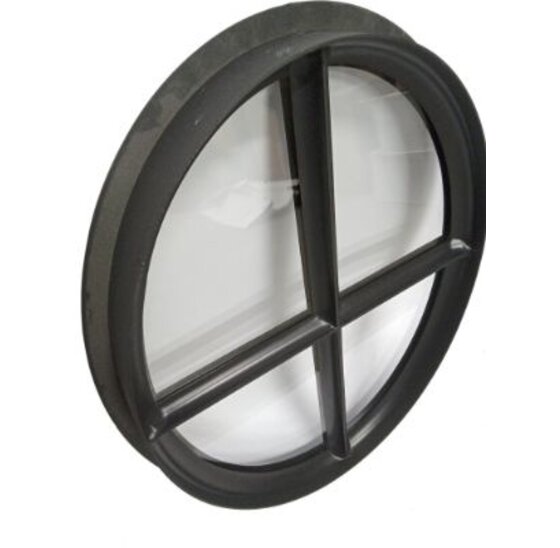 Ossenoograam staal 510x640mm vast - zwart gecoat, dubbel glas