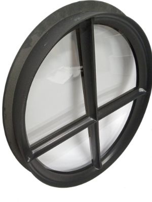 Ossenoograam staal 510x640mm vast - zwart gecoat, dubbel glas