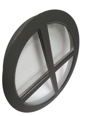 Ossenoograam staal 510x640mm vast - zwart gecoat, dubbel glas