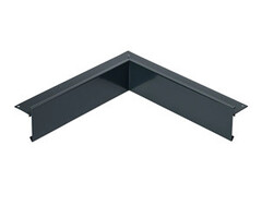 Aluminium daktrim binnenhoek 45x45 mm zwart met verbindingsplaatje