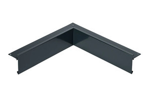 Aluminium daktrim binnenhoek 45x45 mm zwart RAL 9005 met verbindingsplaatje