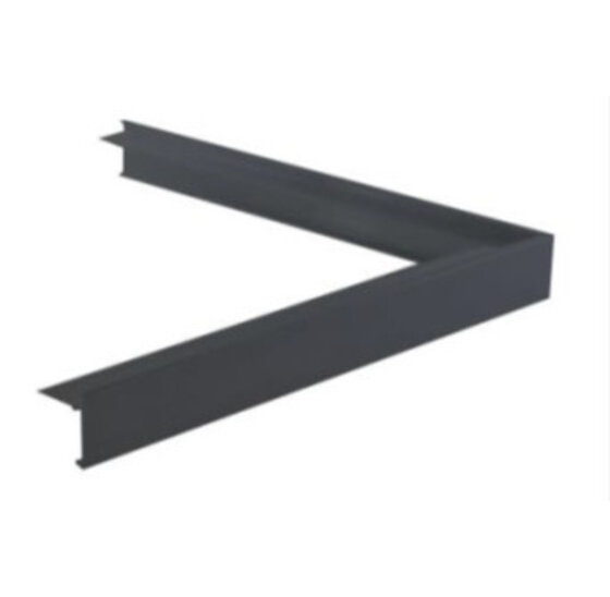 Daktrim buitenhoek 45x45 mm aluminium zwart RAL 9005 gepoedercoat