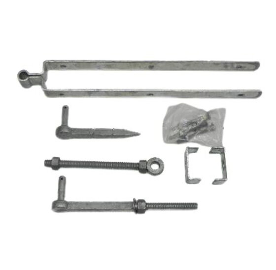 Set voor Engelse poort met inslagduim Vuurverzinkt 600x72mm [6mm]