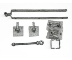 Set voor Engelse poorten met duimen op plaat Vuurverzinkt 600x72mm [6mm]