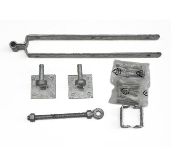 Set voor Engelse poorten met duimen op plaat Vuurverzinkt 600x72mm [6mm]