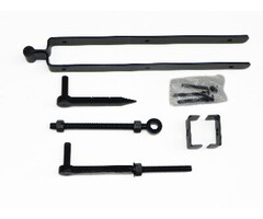 Set voor Engelse poort met inslagduim Zwart gepoedercoat600x72mm [6mm]