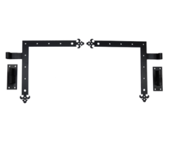 Duimheng met winkelhaak Zwart gepoedercoat 400x400mm [6mm]