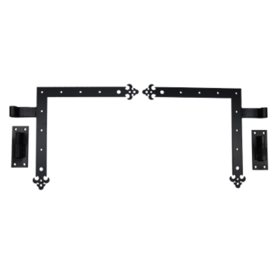 Duimheng met winkelhaak Zwart gepoedercoat 400x400mm [6mm]