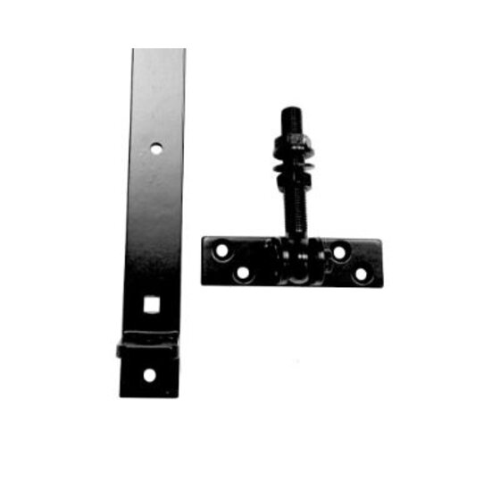 Verstelbaar poortbeslag 400x40x5mm- Zwart Gepoedercoat