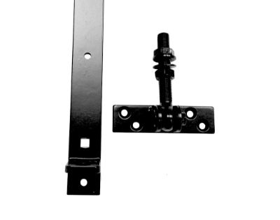 Verstelbaar poortbeslag 400x40x5mm- Zwart Gepoedercoat