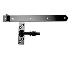 Verstelbaar poortbeslag 600x50x6mm- Zwart Gepoedercoat - lip op heng