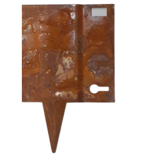 Cortenstaal borderrand 106x40 cm, 1,5 mm dik met roestbruine uitstraling