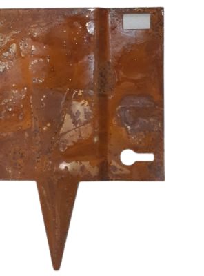 Cortenstaal borderrand 106x40 cm, 1,5 mm dik met roestbruine uitstraling